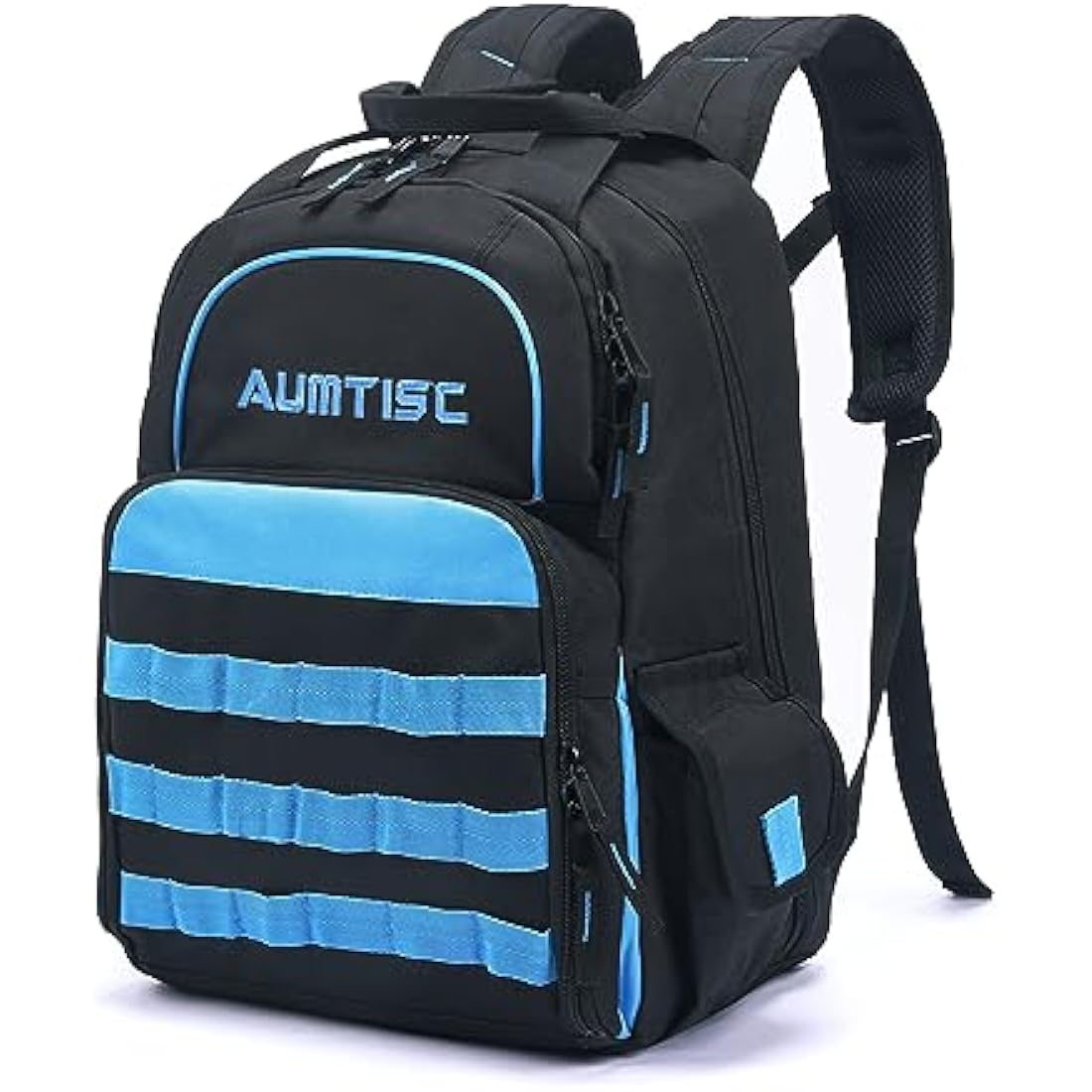 AUMTISC Electrician Tool Backpack,Heavy Duty Durable Tool Bag,Technician Tool Storage with Multi-Pockets Storage Organiser,16in x 11in x 9in,Blue