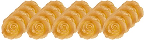 Culpitt Lustre Gold Rose Sugar Soft Edible Cupcake Decorations (Pack of 1, Total 20)