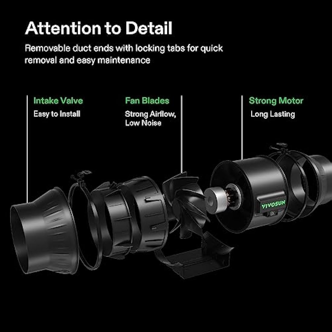 VIVOSUN Duct Fan 150 mm Extractor Fan 693 m³/h with E12 Speed Control Carbon Filter & 240 cm Air Duct AeroZesh T6 Exhaust Set Cooling and Ventilation System for Grow Tent