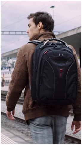 WENGER Carbon Rucksack, Notebook bis 17 Zoll, Organizer, Damen Herren, Büro Business Uni, Schwarz