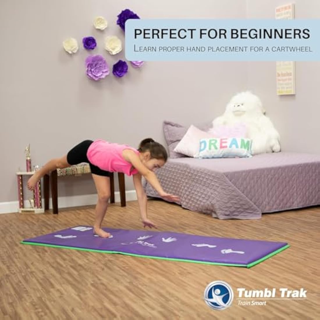 Tumbl Trak Cartwheel Beam Mat, 60cm x 1.8m, Gymnastic Mat for Training, Balance Beam Line