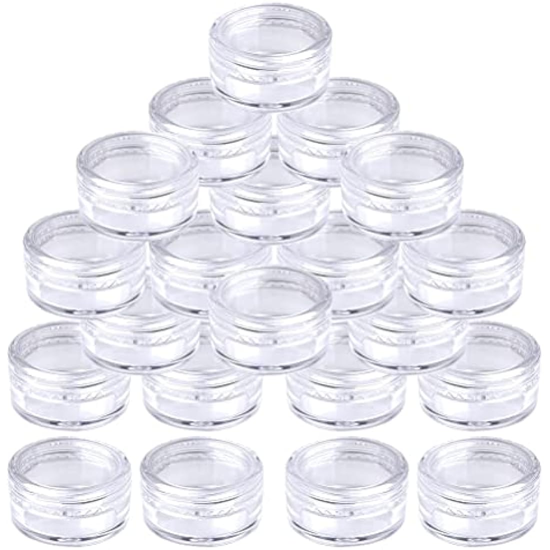 kuou 50 Pcs Empty Plastic Cosmetic Jars, 5ml Sample Containers Pots Bottles with Clear Lids