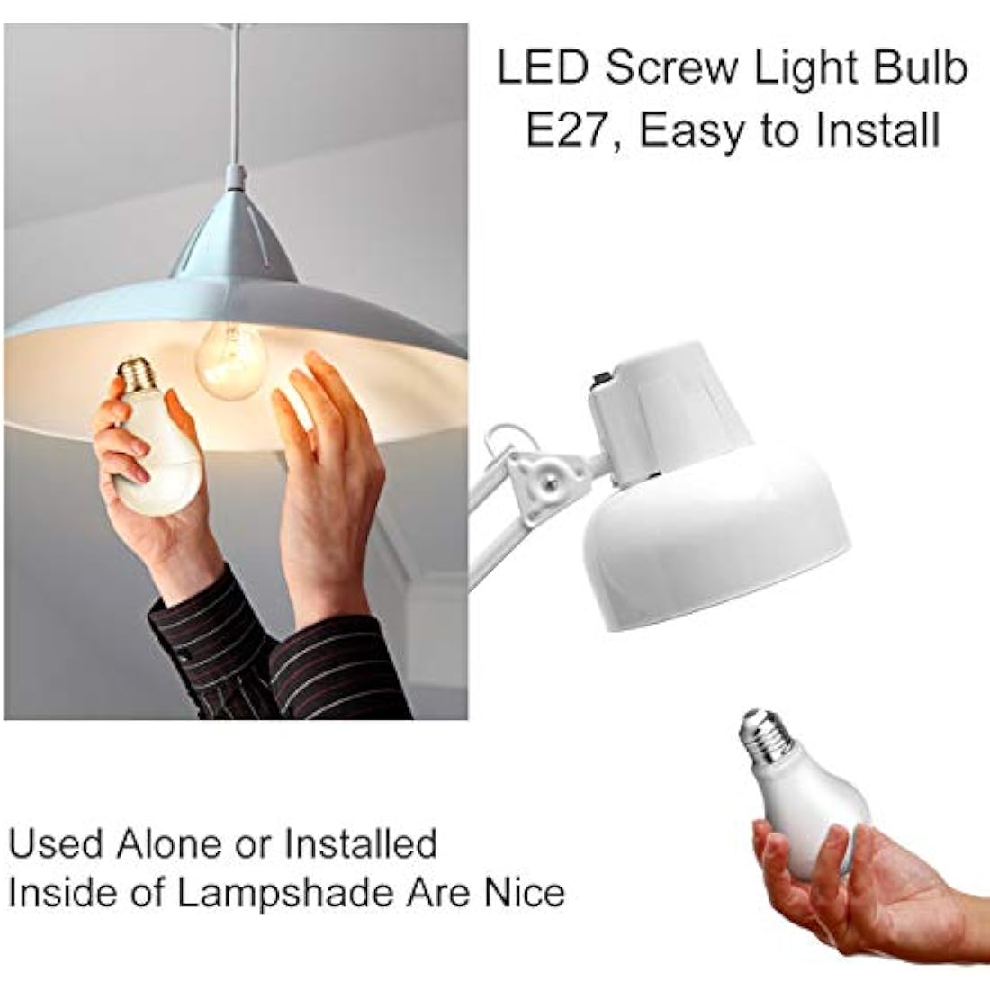 Awenia LED Light Bulb E27, A65 Edison Screw Lighting 20W (Equivalent to 150W Incandescent Bulb), 2452 lumens, Warm White 3000K Golf Ball, Pack of 4