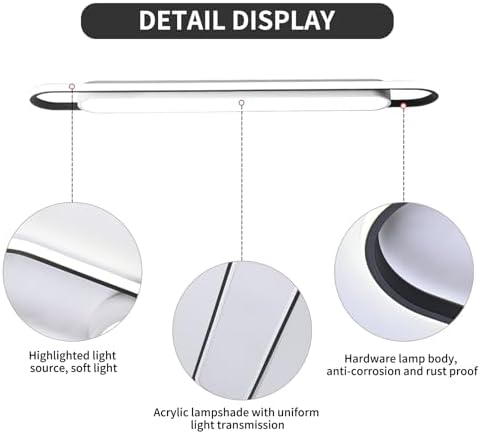 Naroume Modern Hallway Ceiling Lights, 6000K Acrylic Linear Ceiling Lamp, 4ft Metal LED Ceiling Light Fixture, Kitchen Dining Living Room Cloakroom Lighting (62W/122CM)