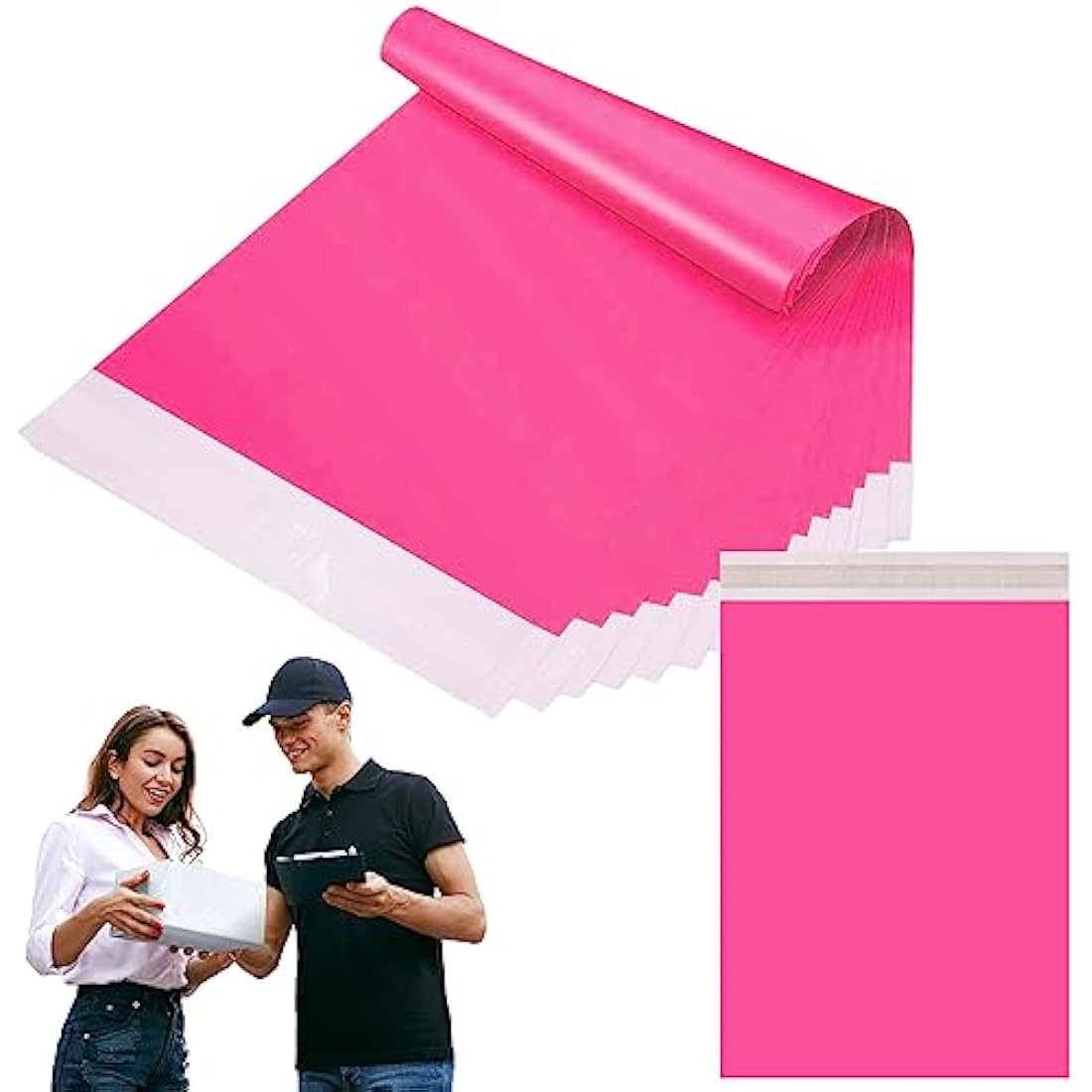 10p 60x70cm Hot Pink Vinted Postage Bags Mailing Bags for Clothes,Mailing Poly Postal Self Seal Bags,Large Parcel Shipping Bags Strong Packaging Bag Delivery Bags Plastic Envelopes for Posting Clothes