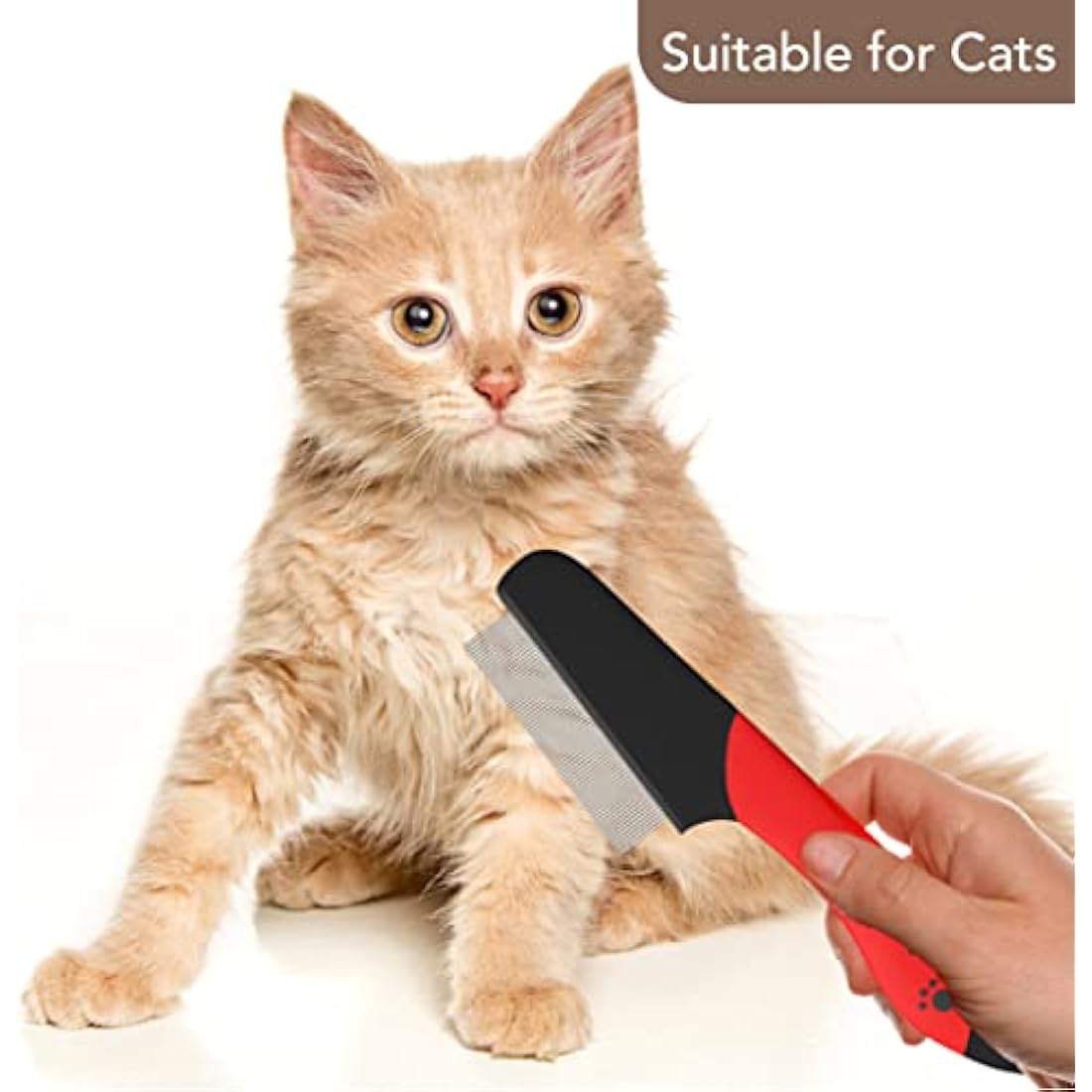 Masterclip Flea Comb - Nits & Ticks Removal Grooming Comb for Cats, Dogs & Rabbits