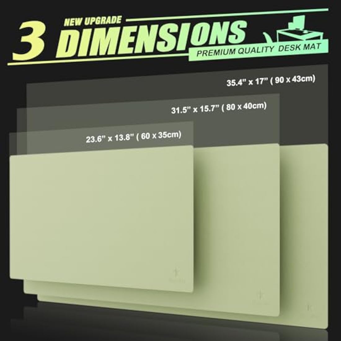 K KNODEL Large Office Leather Desk Mat, Mouse and Keyboard Pad, Computer and Laptop Mat, Desktop Protector and Cover, Writing Pad and Blotter (80x40cm, Light Green)