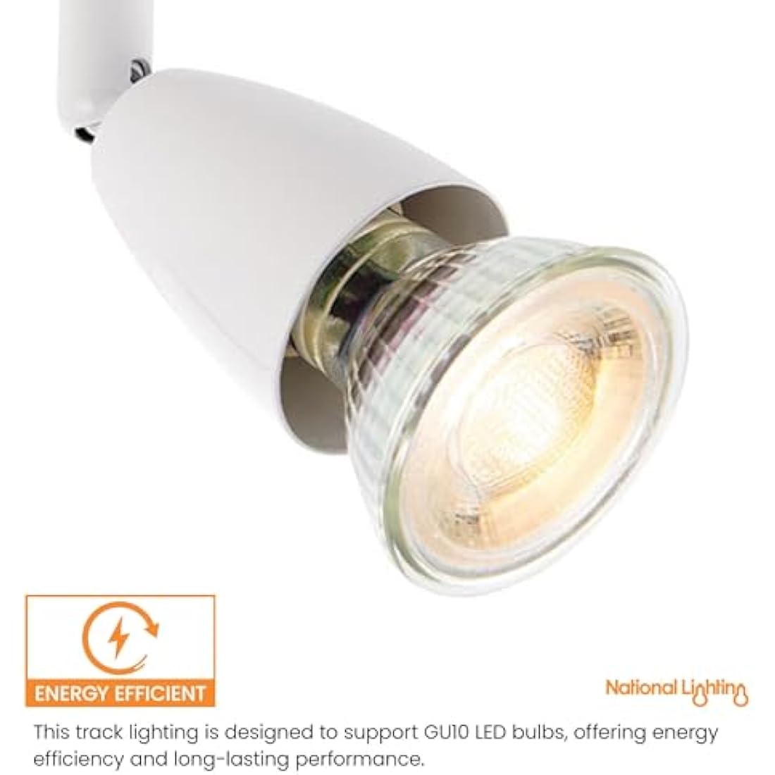 Saxby Lighting Amalfi six spotlight bar, Gloss White Finish, for Living Room, Kitchen, Bedroom