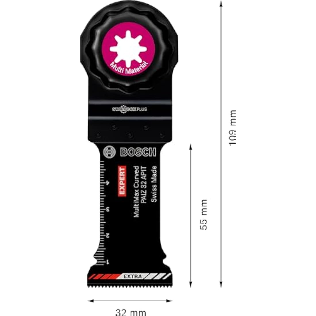 Bosch 1x EXPERT MultiMax PAIZ 32 APIT Plunge Cut Blades (for Stainless steel sheets, Fibre plastics GFK, CFK, Width 32 mm, Professional Accessory Multitool)