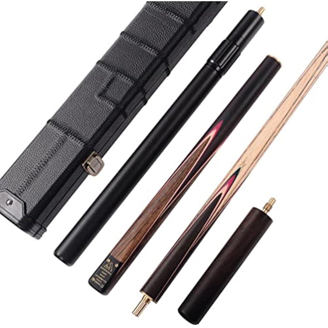 CUESOUL Classic Handmade 57 Inches 18oz Rosewood 3/4 Jointed Snooker Billiard Pool Cue, Rosewood Butts and Aluminum Telescope Extension with Leathertte Protective Case, 9.5mm Tip Snooker Cue Set