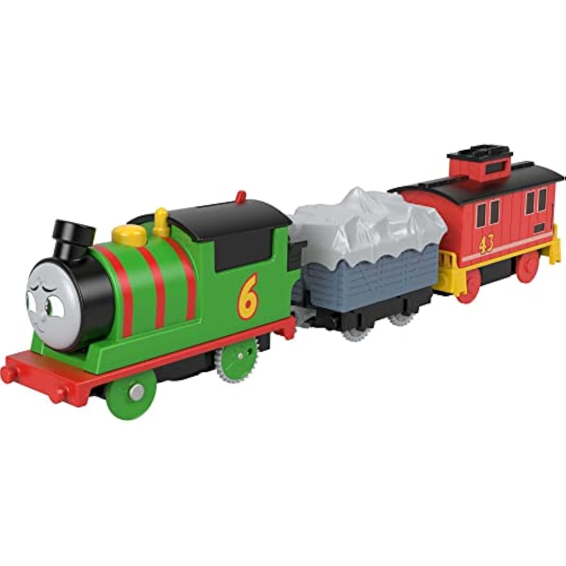 Thomas and Friends Motorized Toy Train Percy Battery-Powered Engine and Brake Car Bruno Rail Vehicle for Ages 3+ Years, HHN44