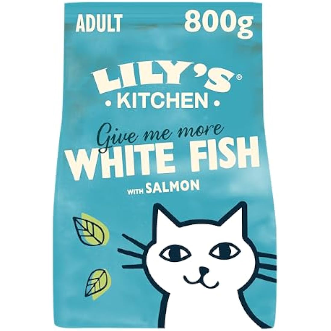 Lily's Kitchen Made with Natural Ingredients Adult Dry Cat Food White Fish with Salmon Grain-Free Recipe 4 x 800g