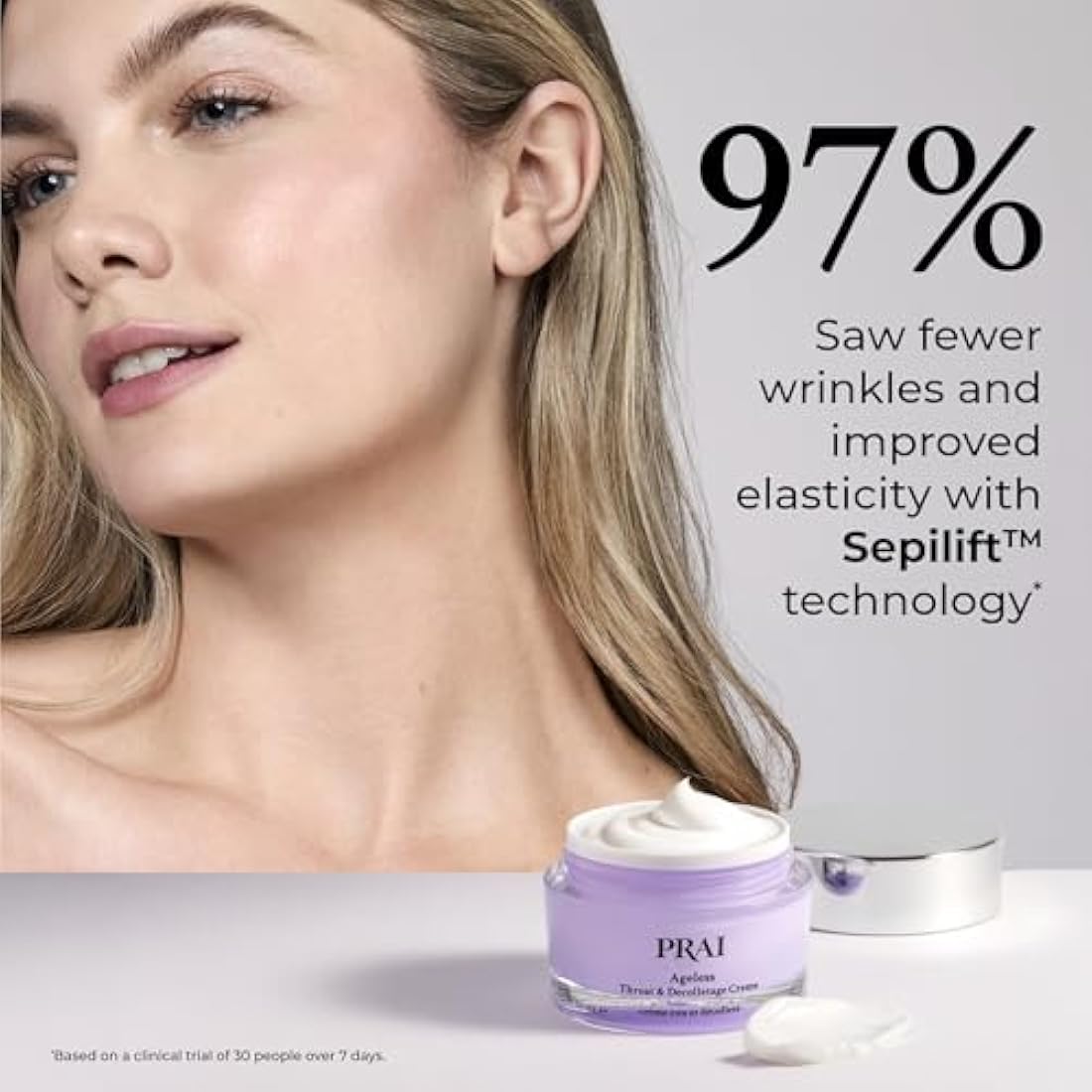 PRAI Ageless Throat & Decolletage Creme 50ml - Anti-Ageing, Collagen Boosting Skincare Cream - Tightens & Firms Skin, Reduces Wrinkles - Luxury Neck Moisturiser With Hyaluronic Acid - 7 Day Results