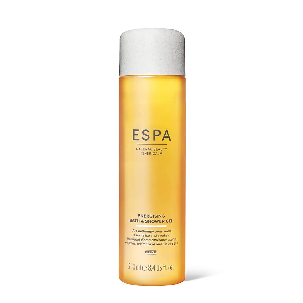 ESPA | Energising Bath & Shower Gel | 250ml | Peppermint, Eucalyptus & Rosemary | Foaming Gel with Fatigue Fighting Aroma | Regreshing &