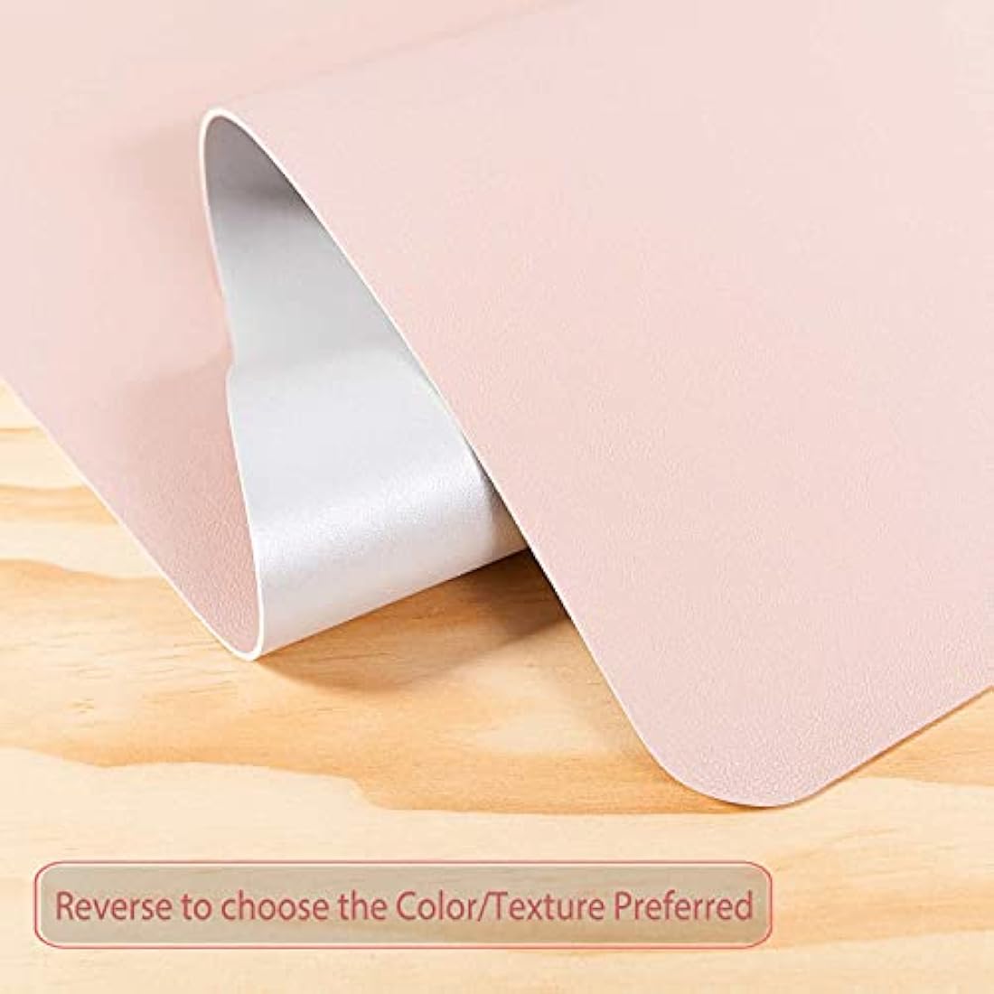 Desk Pad Large, Desk Mat, Extended Mouse Mat, Mouse Pad XL, Desk Blotter, DOBAOJIA Laptop Pad Writing Pad for Office/Home, Dual-Side Use PU Leather Waterproof 31.5" X 15.7" (Pink/Silver)