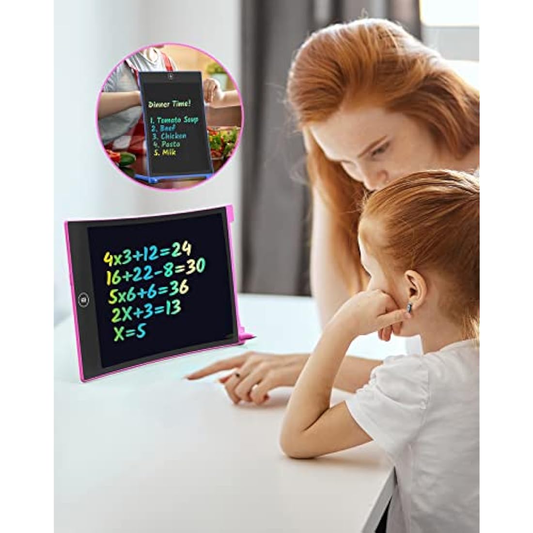 TECJOE 2 Pack LCD Writing Tablet, 8.5 Inch Colorful Doodle Board Drawing Tablet for Kids, Erasable Reusable Writing Drawing Pad, Learning Toys Gifts for 3 4 5 6 Years Old Boys and Girls Toddlers