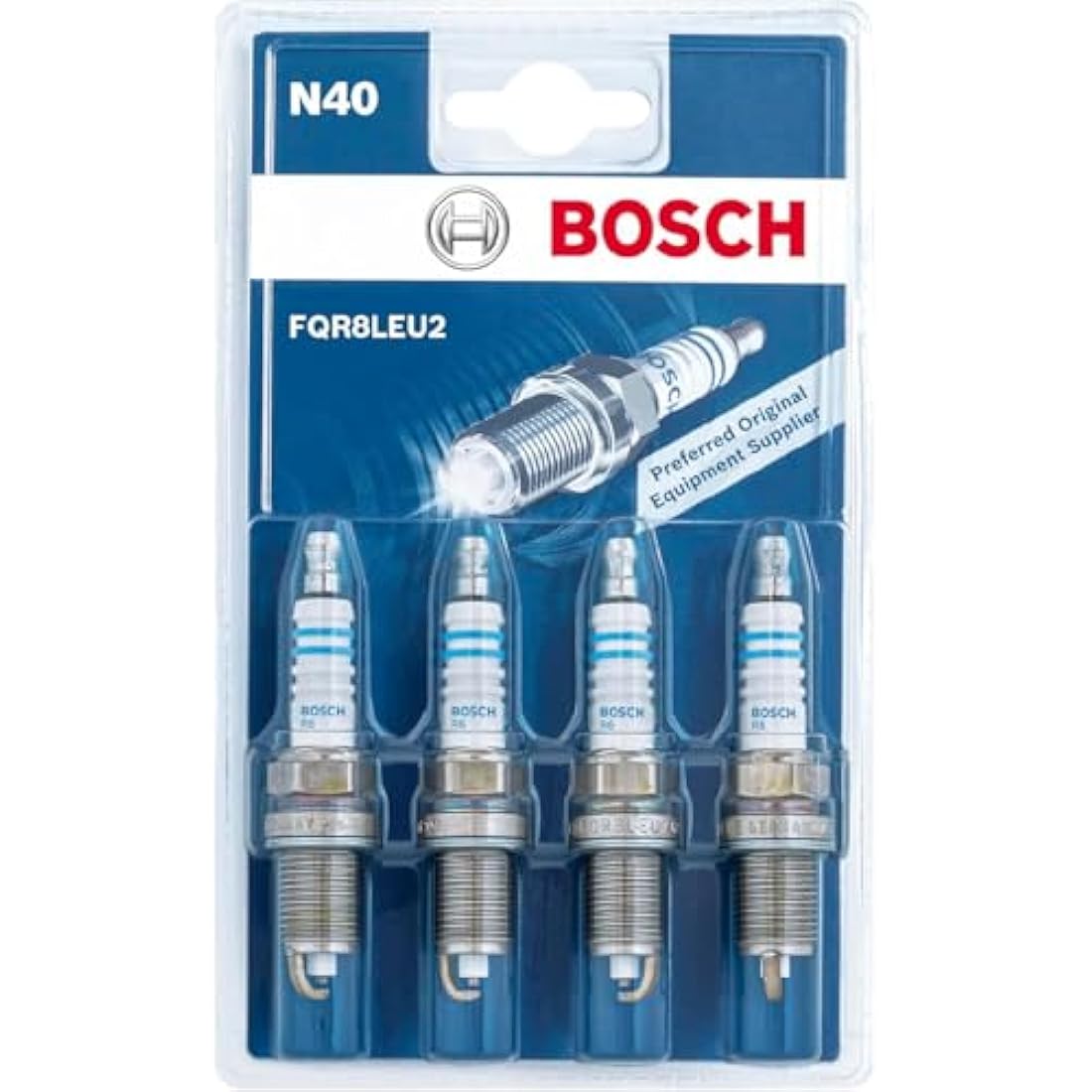 Bosch 0242230806 (N40), Spark Plug Set of 4 - for a Reliable Gasoline Engine Start and Long Service Life - with Robust Design