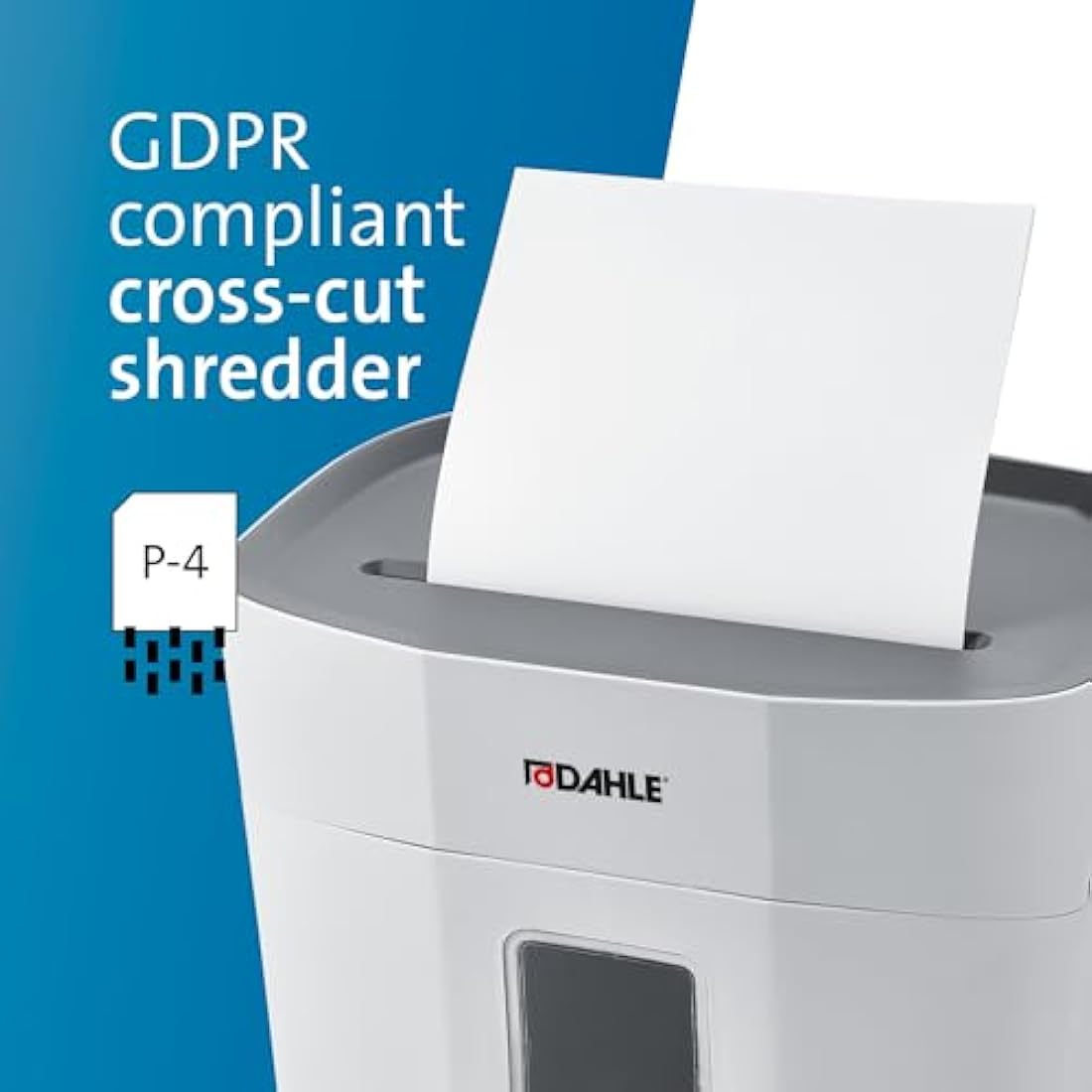 Dahle PaperSAFE 140 Paper Shredder (10 Sheets, Oil-Free, Jam Protection, Cross-Cut, for Home-Office) Grey,36.6 x 34.7 x 21.7cm