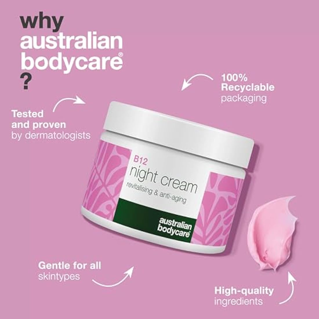Night Cream with Vitamin B12 – For mature skin with wrinkles and uneven tone – With Vitamin B12, niacinamide, hyaluronic acid, and firming peptides
