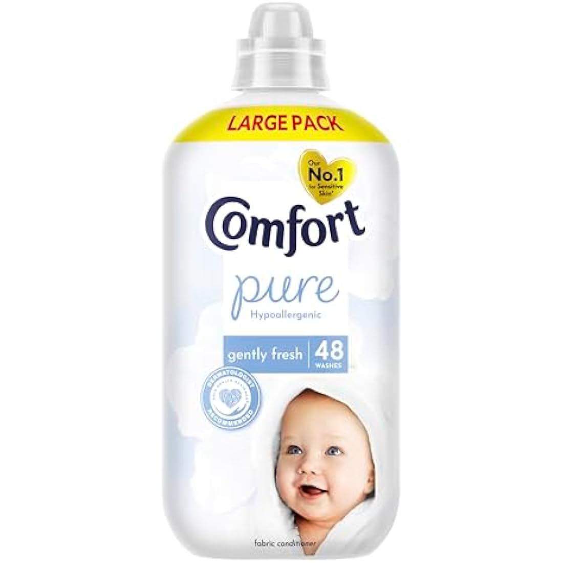 Comfort Pure Fabric Conditioner Dermatologist-Recommended and Hypoallergenic with a Gently Fresh Fragrance 288 washes (6x 1.44 L)
