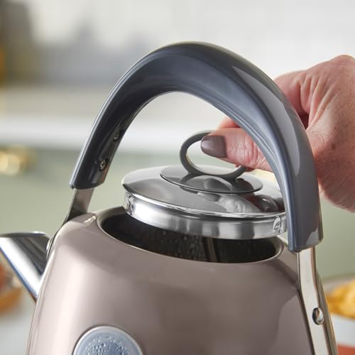 Russell Hobbs Electric Kettle (For Hot Water, Tea or Coffee, 1.5L, Fast Boil, Stainless steel with grey accents, Pull off lid, Perfect pour spout,