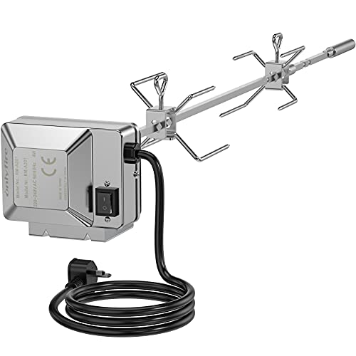 onlyfire BRK-6034 Stainless Steel Grill Rotisserie Kit Fits for Weber Genesis II 200/300 series & Genesis II LX 200/300 series gas grills