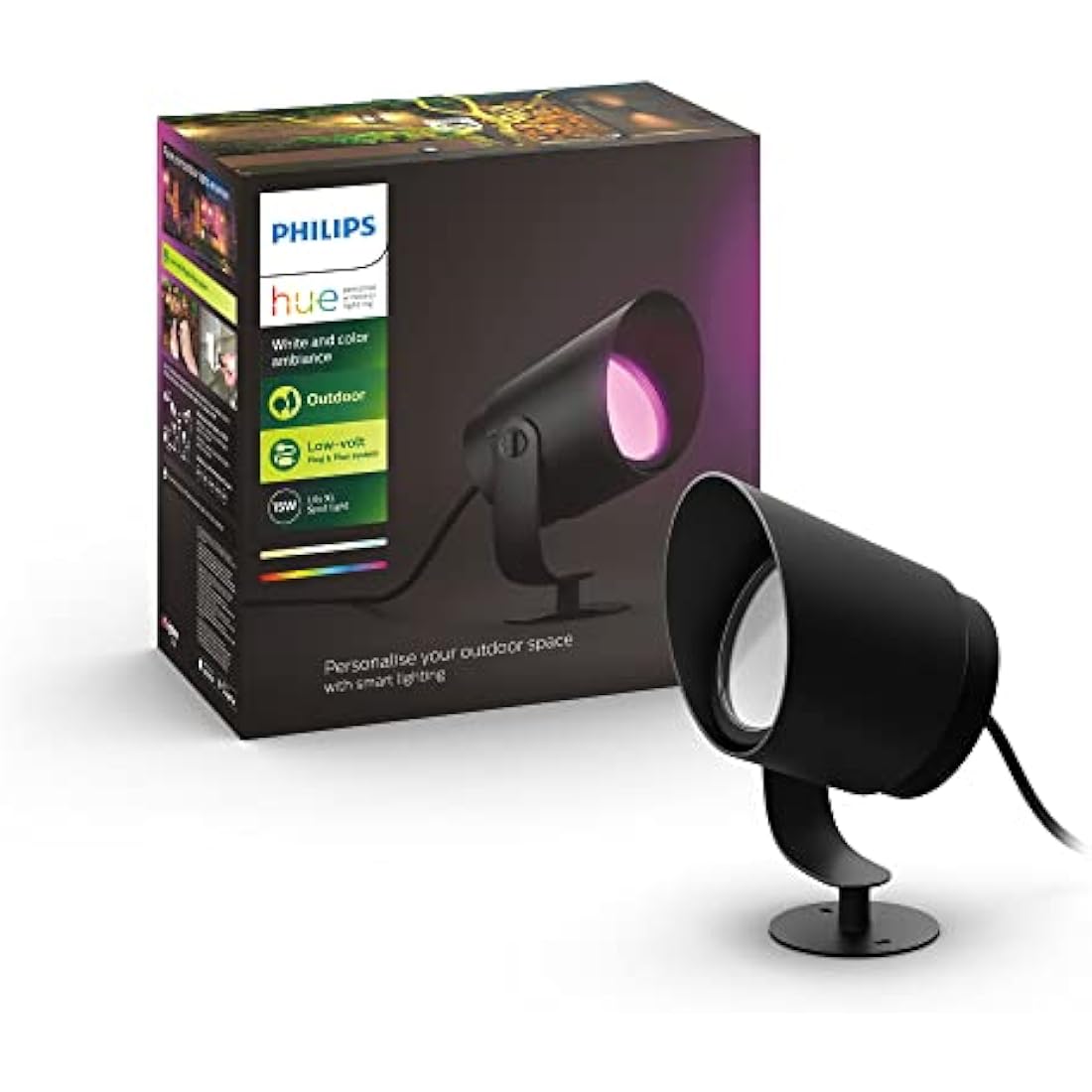 Philips Hue Lily XL White and Colour Ambiance LED Outdoor Smart Light [Extension Only], Requires Hue Bridge + Base Kit (Sold Seperately), Works with Alexa, Google Assistant and Apple Homekit.