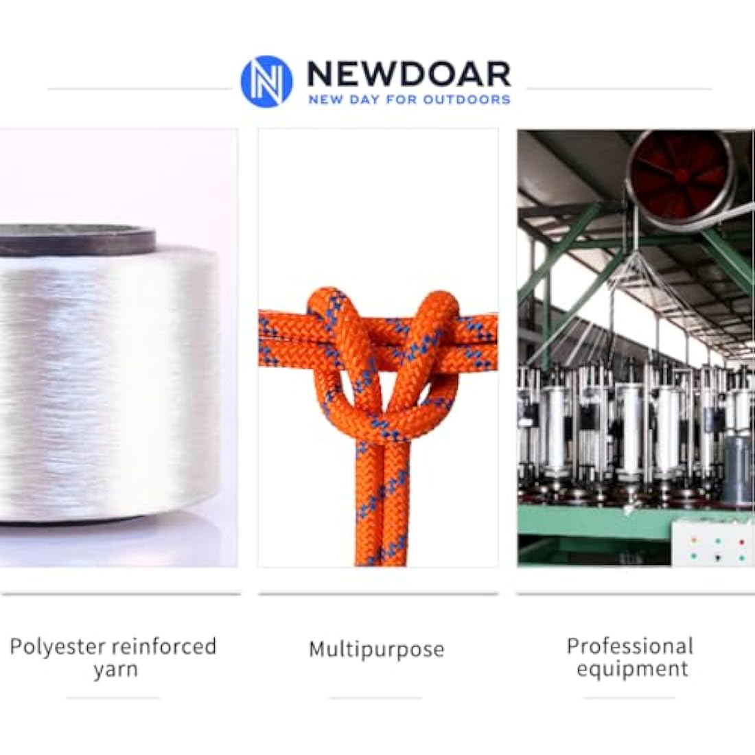 NewDoar Outdoor Rope 14KN/18KN 8mm/10mm High Strength Accessory Cord Rope Double Braid Multifunctional Cord for Camping, Hiking, Fishing, Hauling Loads, Hammocks,Tents