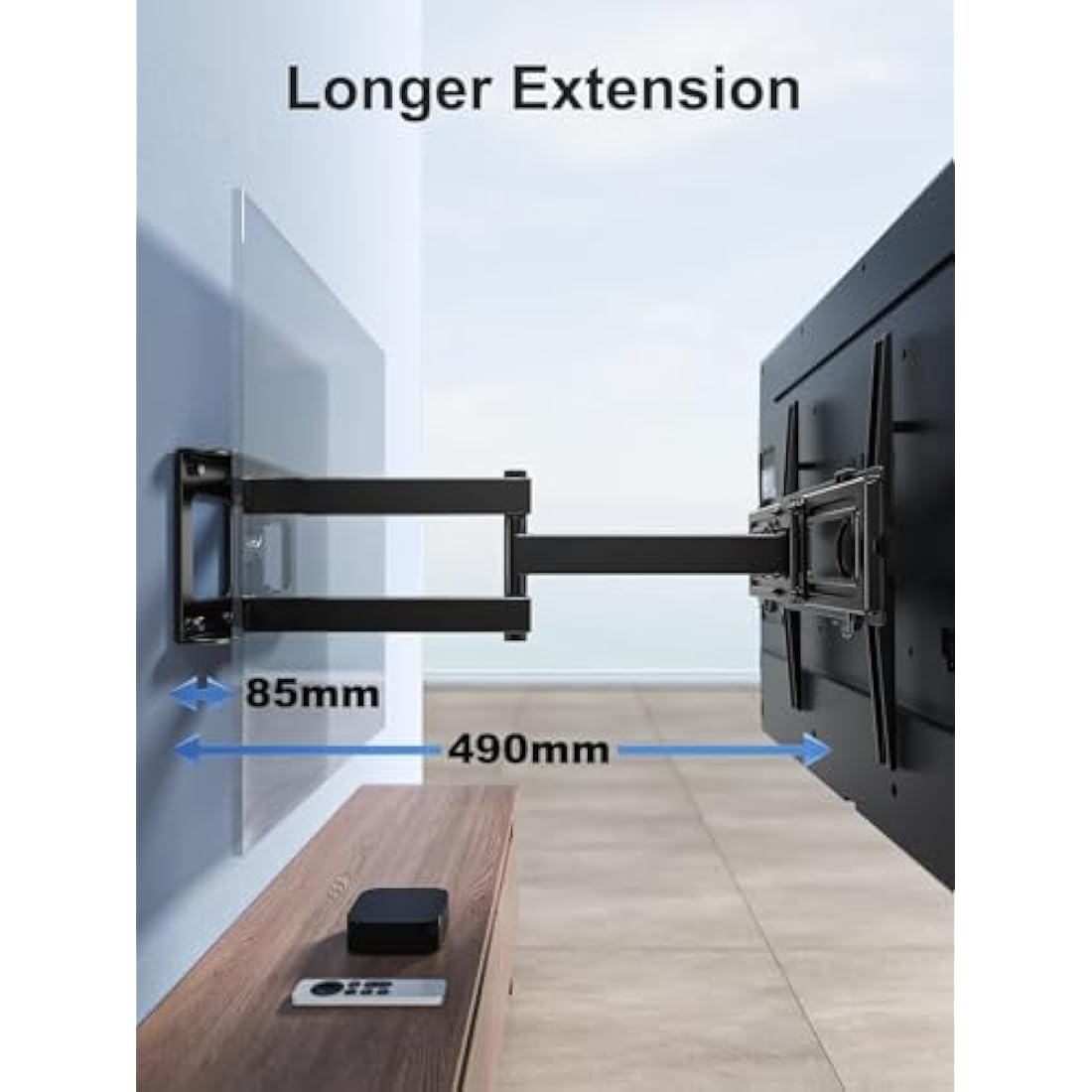 PERLESMITH TV Wall Bracket for 26-60 inch TVs, Swivel Tilt TV Bracket with Tool-free Tilt Adjustment and Spirit Level, Wall Mount Supports up to 40kg, Max VESA 400x400mm PSMFK10