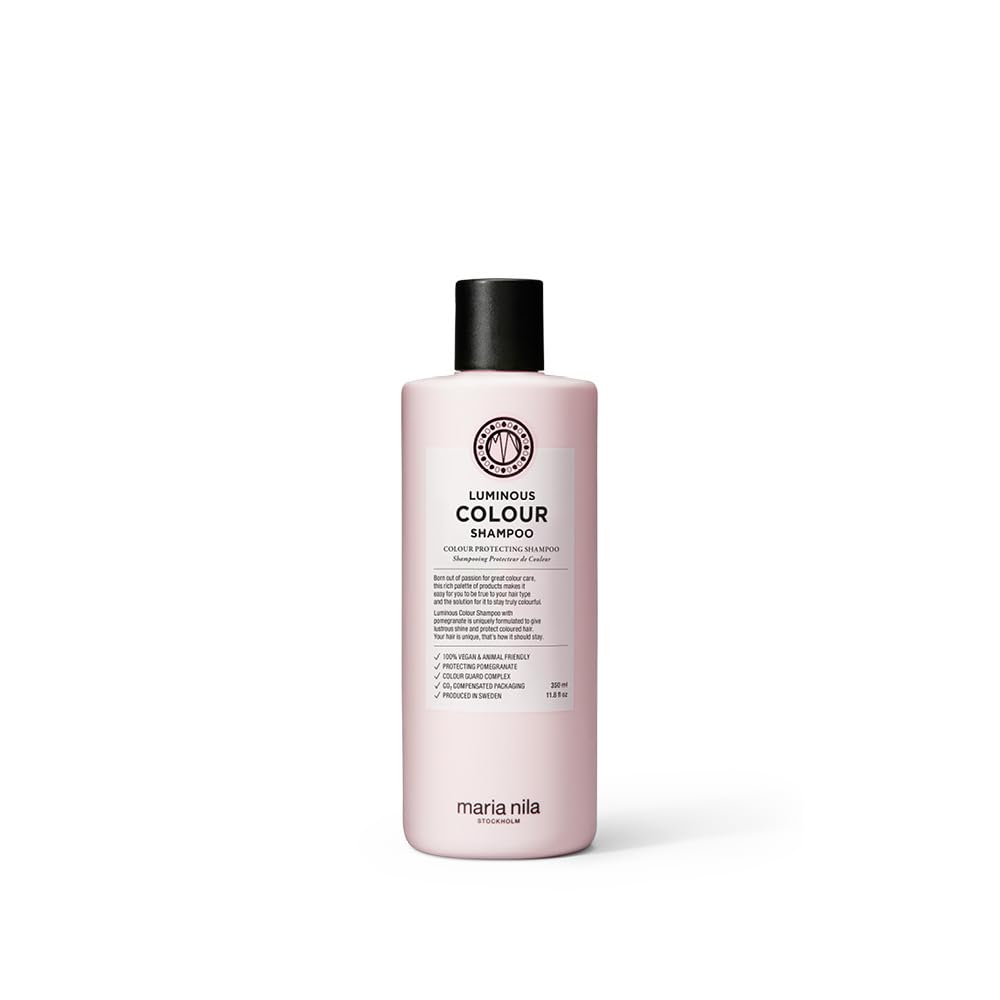 Maria Nila Luminous Colour, Shampoo 350 ml, Reduces Colour Loss from Washing, Pomegranate Counteracts Dehydration, 100% Vegan & Sulfate/Paraben free