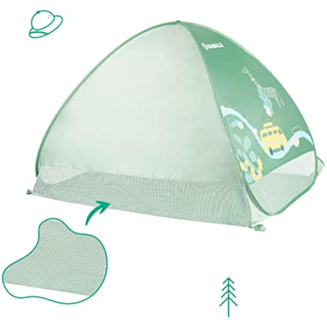 Badabulle Baby Tent with UV Sun Protection UPF 50+ | Baby Sun Shade Tent | Beach Tent