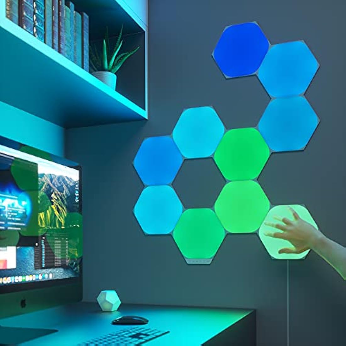 Nanoleaf Shapes Hexagon Expansion Pack, 3 LED Smart Light Panels - Dimmable & Modular Wi-Fi Wall Mood Lights, Works with Alexa Google Assistant Apple Homekit, for House Room Decor or Desk