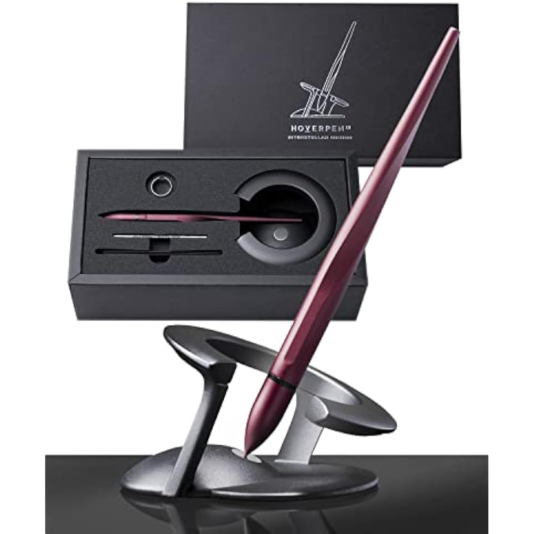novium Hoverpen Interstellar Edition - Futuristic Luxury Pen Made With Aerospace Alloys, Unique Aesthetic, Free Spinning Executive Pen, Birthday Gifts for Men & Women (Mars Magma)