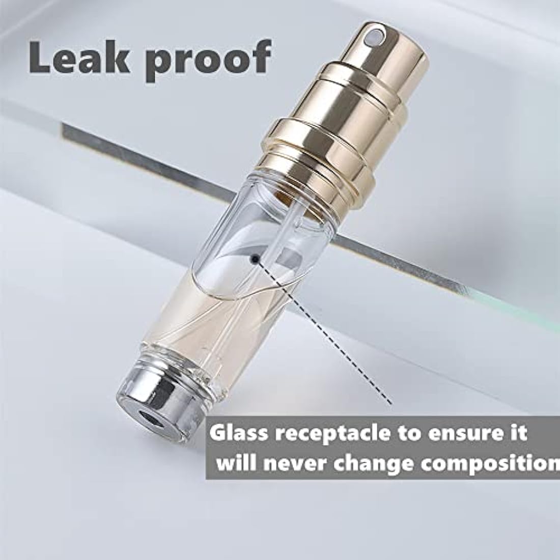 Aurdox Perfume Atomiser, Portable Travel Size Perfume Bottles, Dispensers, Atomizers with Pump for Women and Men, 5ml/black