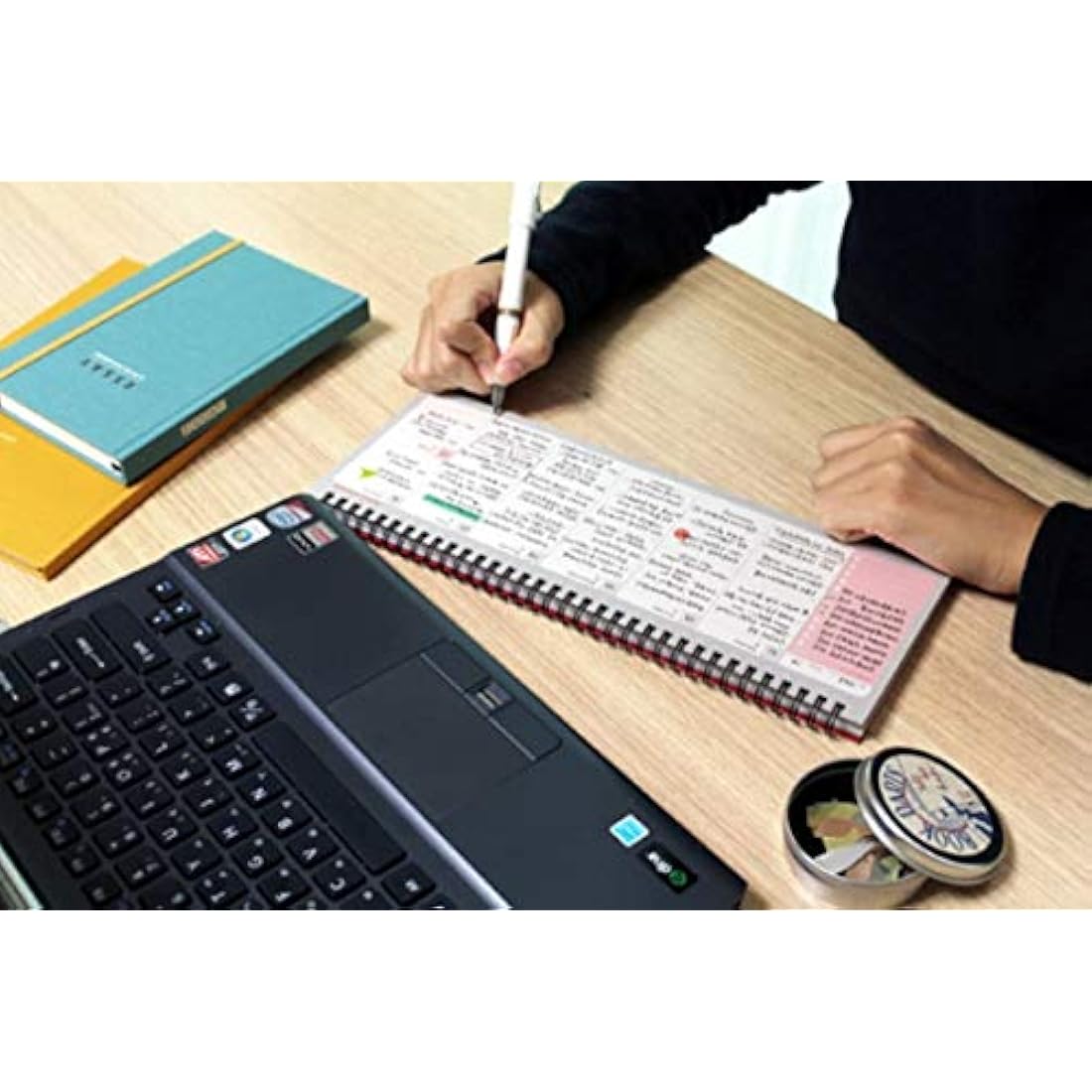 PAPERIAN Brilliant Weekly Scheduler - Wirebound Undated Weekly Planner Pad Scheduler (Blue)