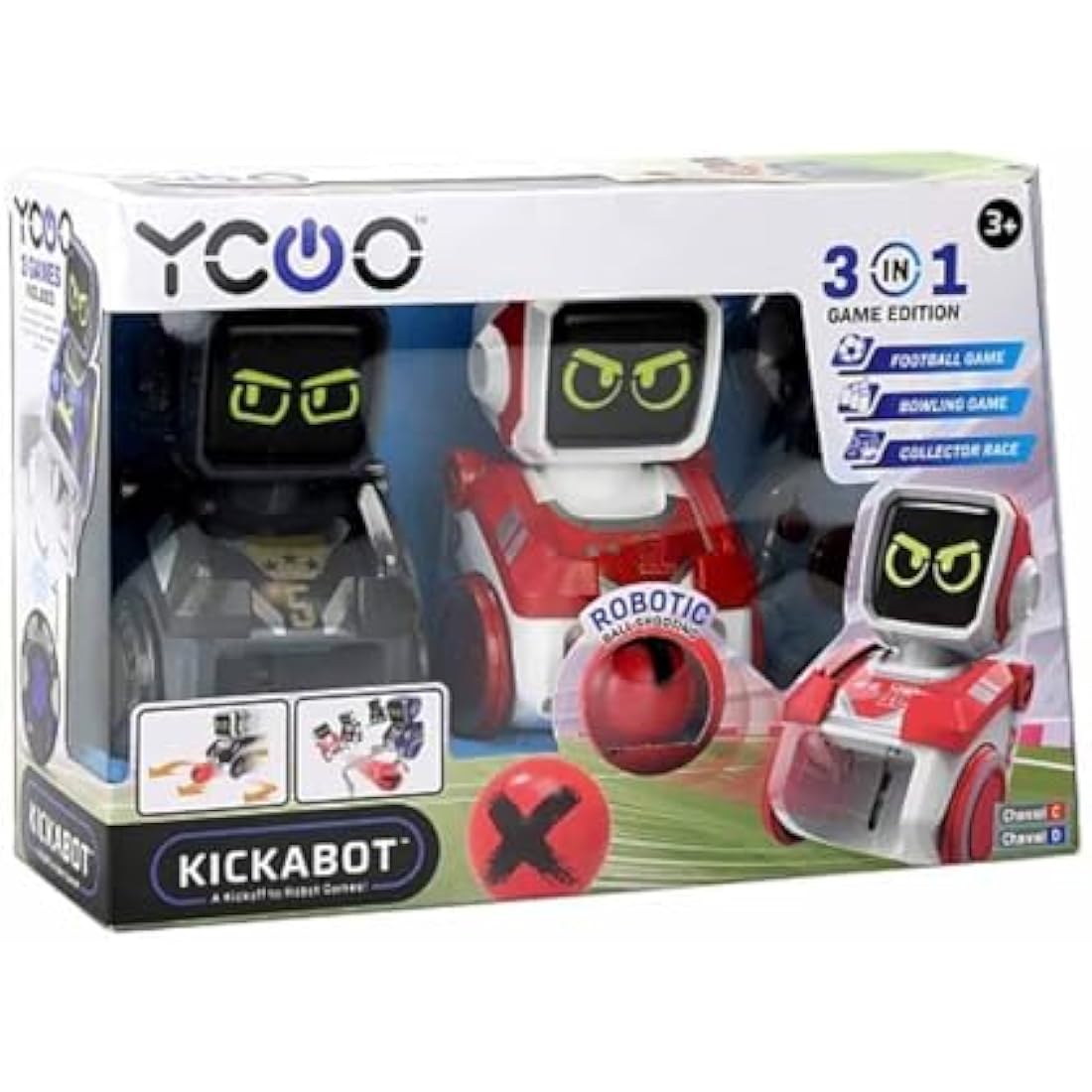 SilverLit Kickabot Twin Pack Robots | Football Robot Game | For Kids ages 3+ | Includes 2 Controllers & 2 Robots & Accessories | Ultimate World Cup Fun | Best Ever Robot Football