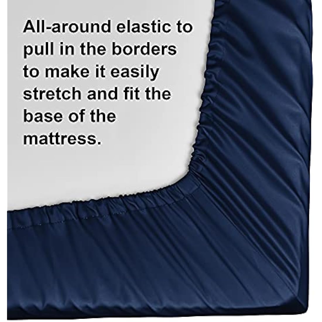 NTBAY 500 Thread Count 100% Egyptian Cotton Super King Fitted Sheet, Super Soft Cozy and Breathable Deep 12" / 30cm Fitted Bed Sheet, Navy