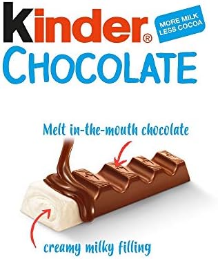 Kinder Chocolate Small Bars, Bulk Chocolate Gift Box, Fine Milk Chocolate Bar with a Milky Filling, Pack of 10 x 100g