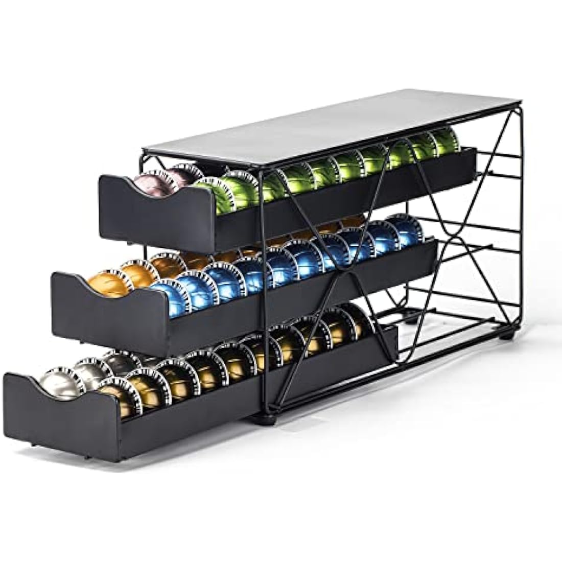 Bagoo Coffee Pods Holder for Nespresso Vertuoline Drawer Multi Tier for Vertuo Capsules Storage (3 Tier)