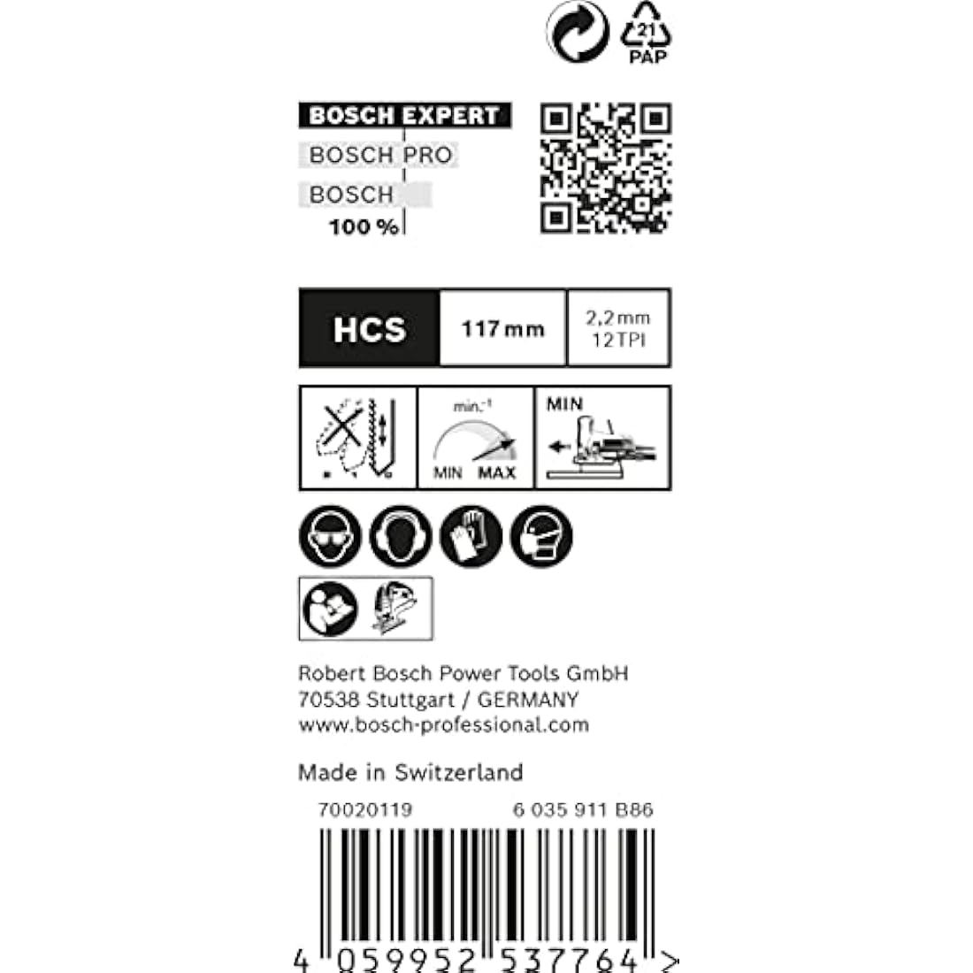 Bosch 25x EXPERT Wood 2-side clean T308B Jigsaw Blade (for Solid wood furniture board, Plywood, Length 117 mm, Professional Accessory Jigsaw)