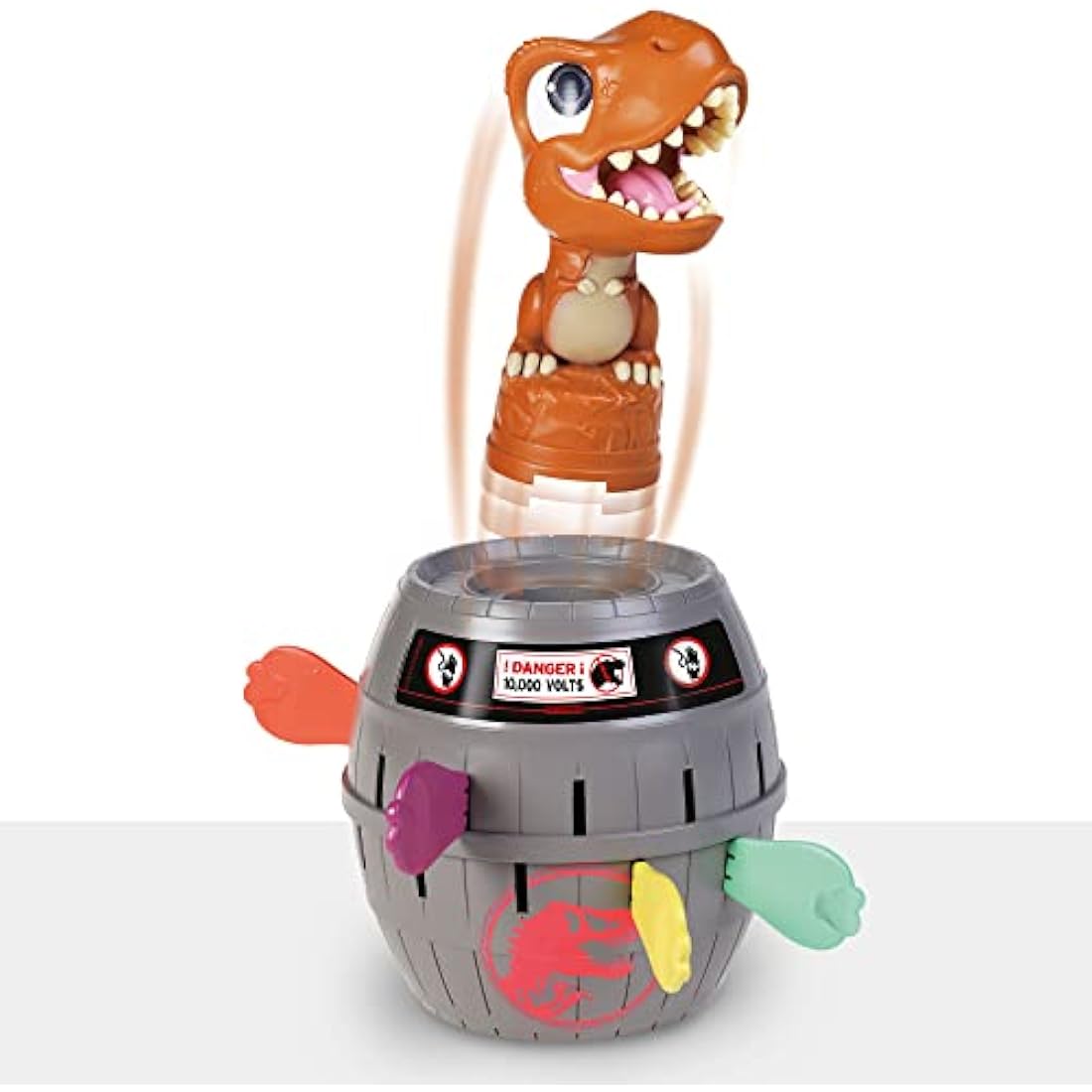 TOMY Pop Up Trex Classic Children's Action Game, Family & Preschool Kids Game, Jurassic World Games, Action Game for Children 4, 5, 6, 7, 8 Year Old Boys & Girls & Adults