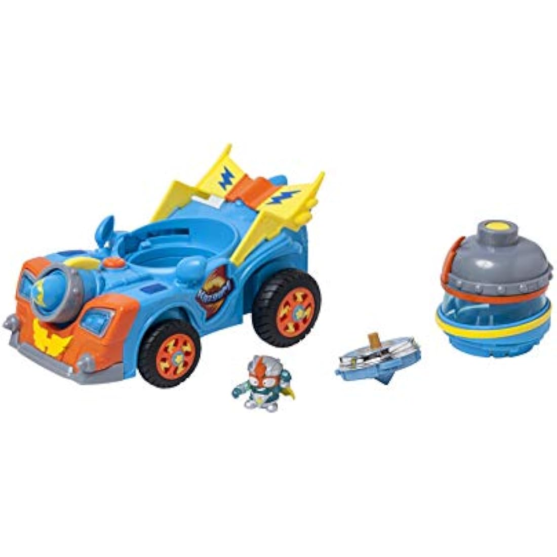 SUPERTHINGS Kid Kazoom Vehicle – Contains 1 vehicle with 1 launcher and top and 1 exclusive figure
