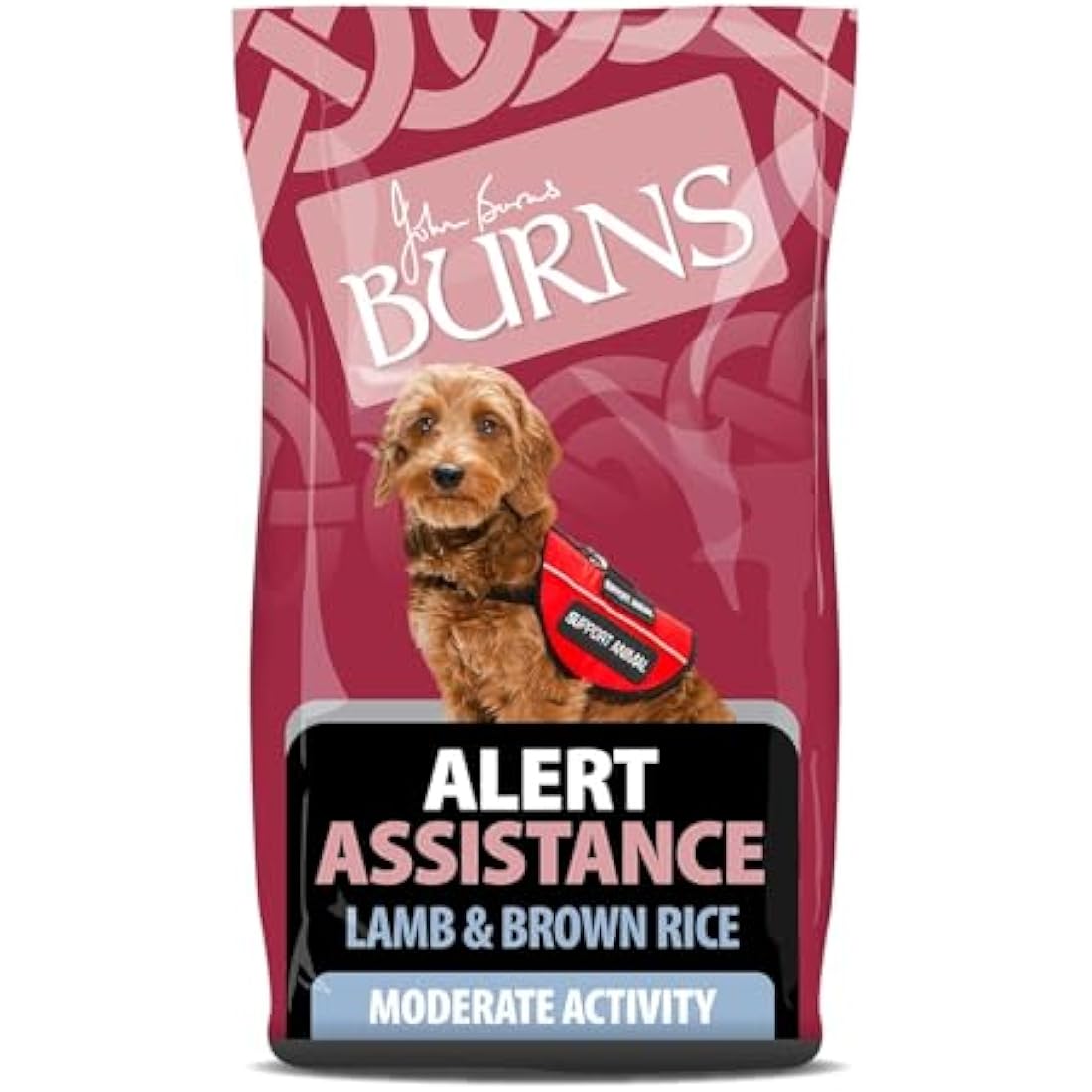 Burns Pet Nutrition Hypoallergenic Complete Dry Dog Food Adult and Senior Dog Alert Lamb and Brown Rice 12 kg