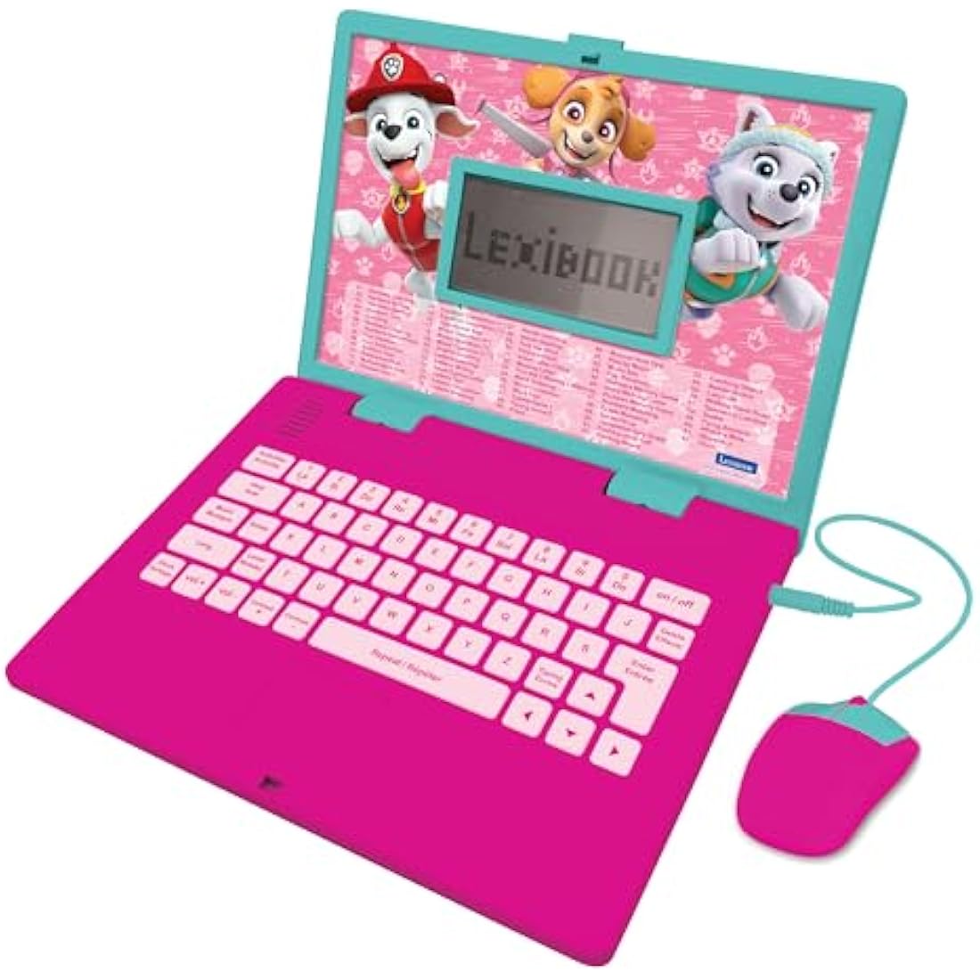 LEXIBOOK, Paw Patrol, Educational and Bilingual Laptop in English/French, Toy for children with 124 activities to learn, play games and music, Pink, JC598PAGi1