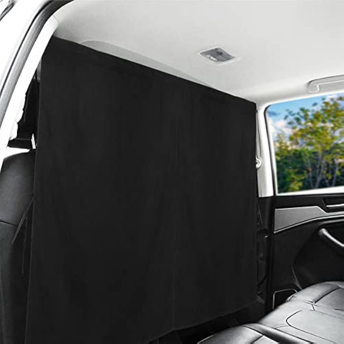 ZATOOTO Campervan Car Divider Privacy Curtains (56 * 33inch) Suede Fabric Blackout Front Rear Side Window Covers Sun Shades,Removable Magnetic Van Car Camping Curtains (Black)