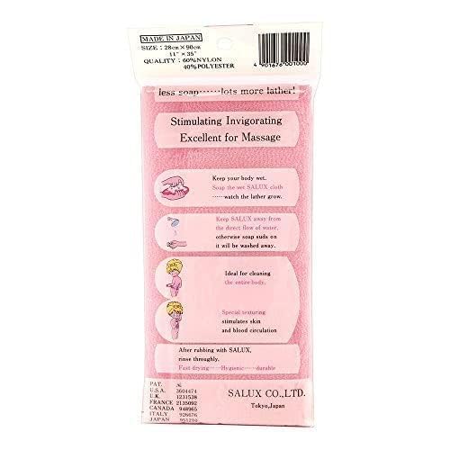 Salux Nylon Japanese Beauty Skin Bath Wash Cloth/Towel – Pink by