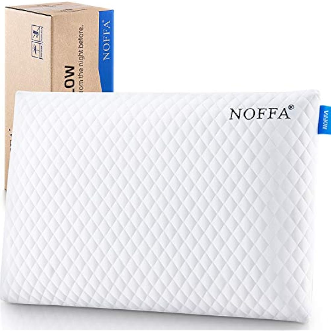 NOFFA Thin Pillow for Adults, 2.4” Slim Memory Foam Pillow Flat for Sleeping, Low Profile for Kids/Stomach Sleeper, Standard with Washable Cover