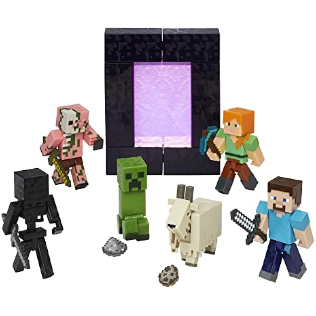 Minecraft Creeper Build-A-Portal Figure - Collectible Figure and Build-A-Portal Piece, Movable Joints, 1 Accessory, 3.25" Tall, Gift for Kids 6+, HFC33