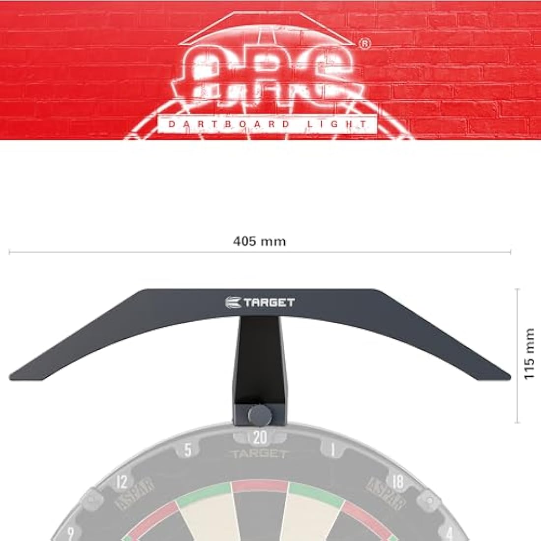 Target Darts LED Dartboard Light - Bright Dart Board Lighting | Extra Long 3m Cable | Securely Fits All Dart Boards | Easy Assembly | Professional Darts Accessories
