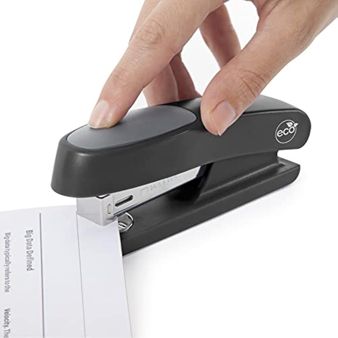 Rapesco 1482 ECO Sting Ray Stapler and 1000 x 24/6 mm Staples, 20 Sheet Capacity, Antibacterial Protection, Black